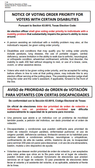 Notice of Priority Voting